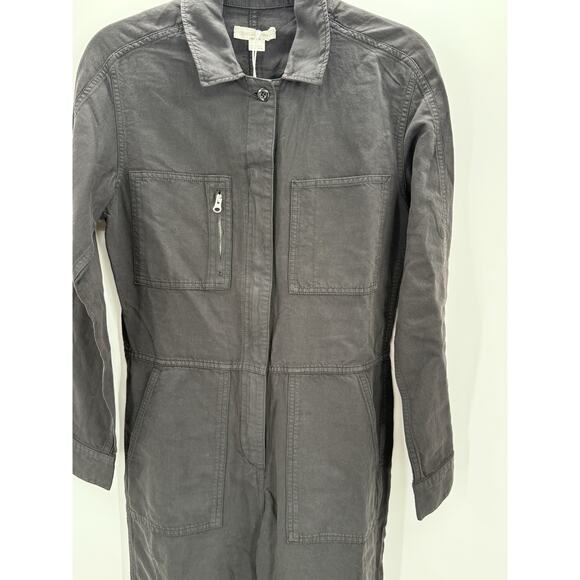 Outerknown Jumpsuit Womens Size Small Organic Cotton Linen Black Long Sleeve New - Picture 3 of 10